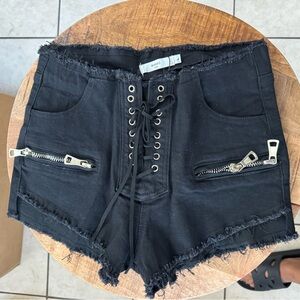 Black denim shorts. Size ASIAN L.